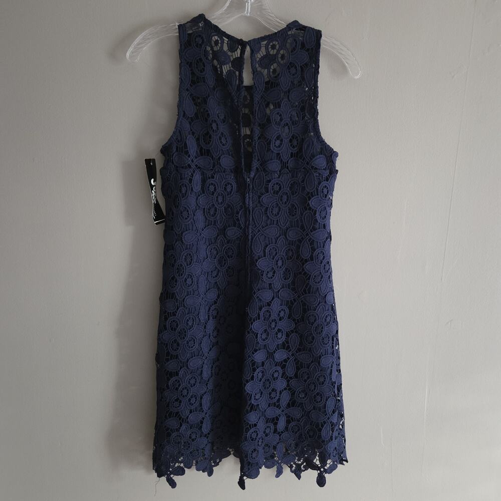 NWT Vtg Jump Apparel by Wendy Chaitin Navy Lace Dress USA 5/6 Floral